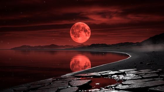 Sequel sneak preview — a blood-red moon over a dark lake